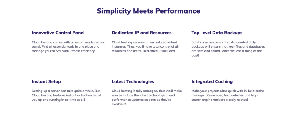 Cloud Hosting Features